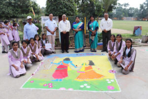 सरस्वती शिशु विद्या मंदिर धुर्वा में रंगोली प्रतियोगिता का आयोजन