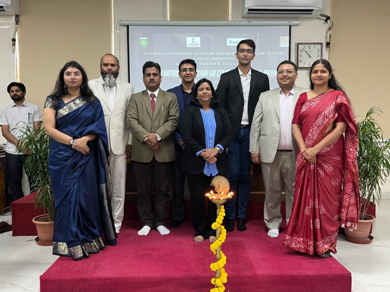 एनयूएसआरएल रांची में स्टैंडर्ड एसेंशियल पेटेंट्स और FRAND लाइसेंसिंग पर राष्ट्रीय कार्यशाला आयोजित