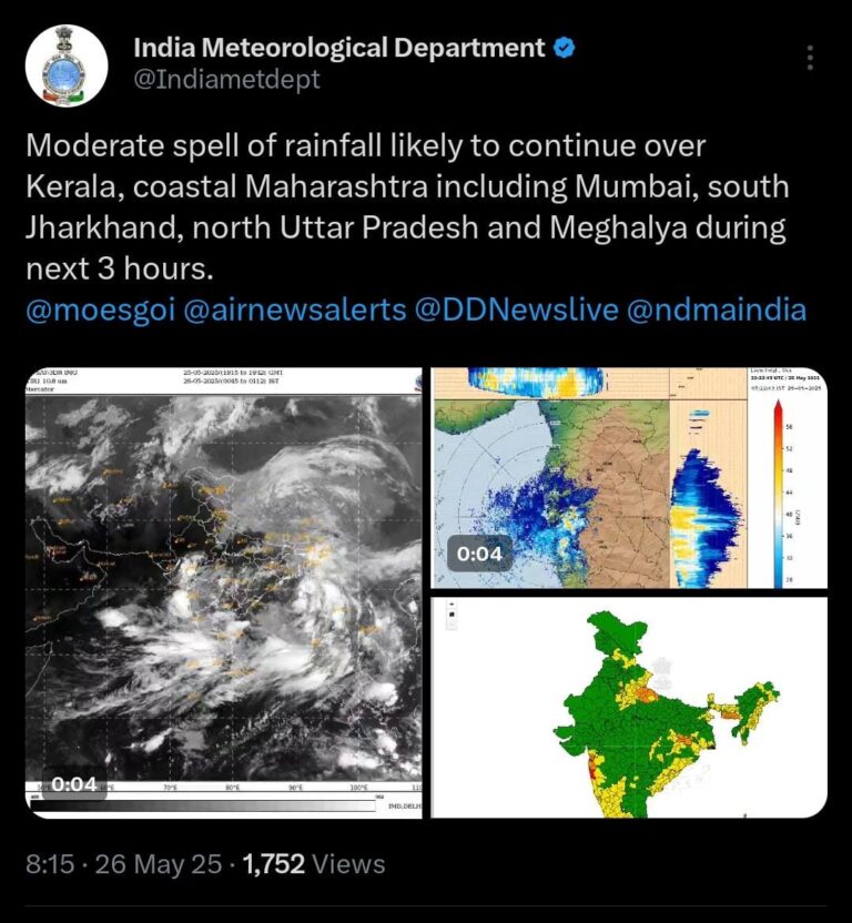 "बारिश की दस्तक! केरल से यूपी तक बादलों की गूंज, अगले 3 घंटे में झमाझम का अलर्ट"