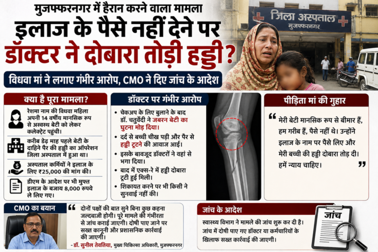 मुजफ्फरनगर: इलाज के पैसे नहीं देने पर डॉक्टर ने दोबारा तोड़ी हड्डी? आरोपों की जांच के आदेश