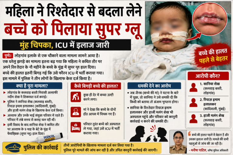 रिश्तेदार से बदला लेने के लिए 9 माह के मासूम के मुंह में डाला सुपर ग्लू, ICU में भर्ती