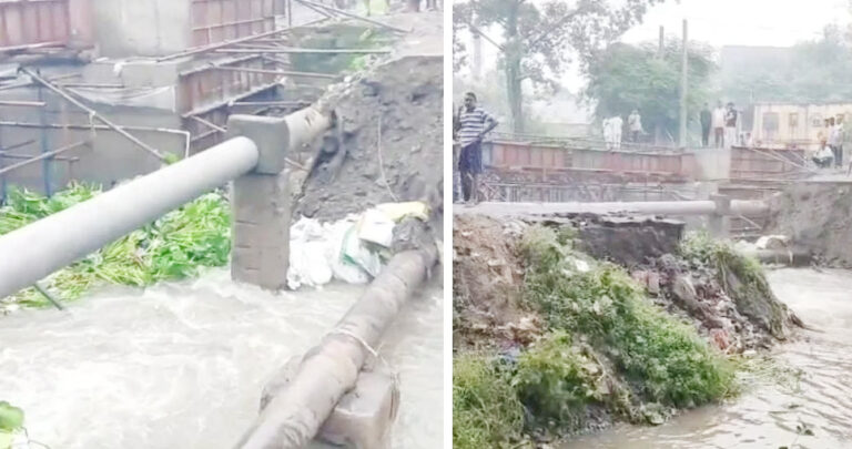 तेज बारिश ने फिर उजाड़ा झिलिया पुल का डायवर्सन, कई गांवों का संपर्क टूटा