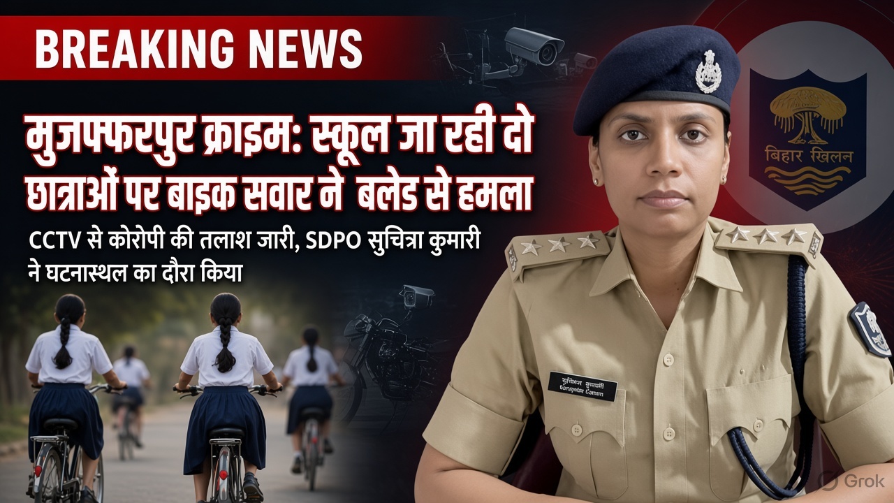स्कूल जा रही दो छात्राओं पर बाइक सवार ने किया ब्लेड से हमला