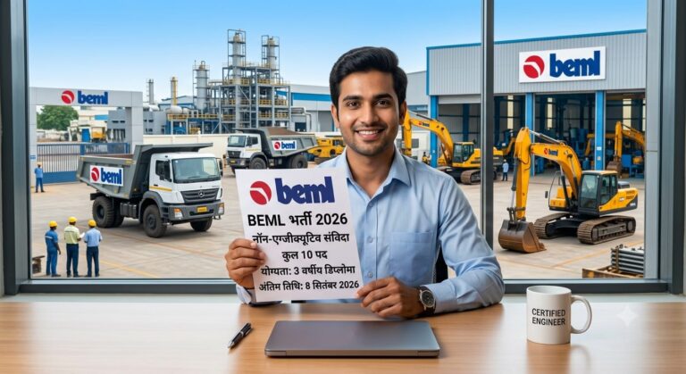 BEML में नॉन-एग्जीक्यूटिव पदों पर भर्ती शुरू, जानें योग्यता और आवेदन की प्रक्रिया BEML में नॉन-एग्जीक्यूटिव पदों पर भर्ती शुरू