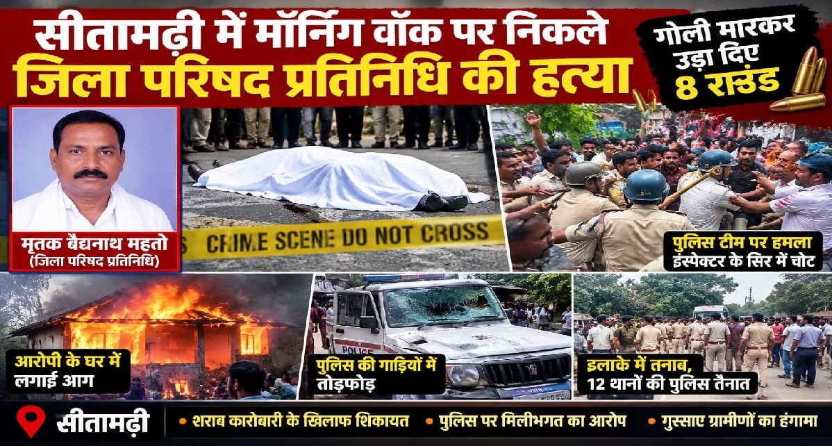 सीतामढ़ी में मॉर्निंग वॉक पर निकले जिला परिषद प्रतिनिधि की गोली मारकर हत्या