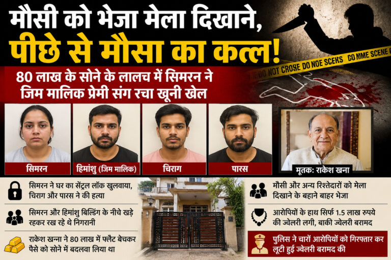 Rakesh Khanna Murder: मौसी को मेले भेजकर मौसा की हत्या, 4 गिरफ्तार Rakesh Khanna Murder: मौसी को मेले भेजकर मौसा की हत्या, 4 गिरफ्तार