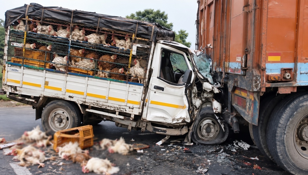 बिहार के 5 लोगों की मौत; NH-12 पर पिकअप वैन और लारी में टक्कर